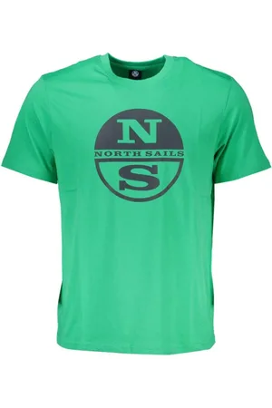 North Sails Tops, Heren, Groen, 3Xl, Katoen, Groen Katoen Logo Print T-Shirt