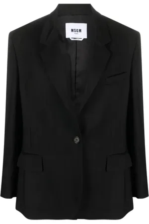 Msgm Jassen, Dames, Zwart, S, Wol, Zwarte Elegante Jas Dameskleding
