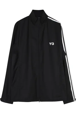 Y-3 Jassen, Heren, Zwart, S, Wol, Zwarte wollen tracktop met rits