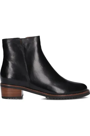 Everybody Schoenen, Dames, Zwart, 37 1/2 EU, Leer, Zwarte Leren Enkellaarzen