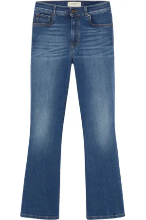 Max Mara Jeans, Dames, Blauw, M, Denim, Rapallo Cropped Denim Jeans