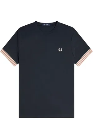 Fred Perry Tops, Heren, Blauw, L, Katoen, Klassiek Katoenen T-Shirt
