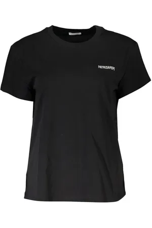 Patrizia Pepe Tops, Dames, Zwart, M, Katoen, Zwarte Katoenen Geborduurd T-shirt