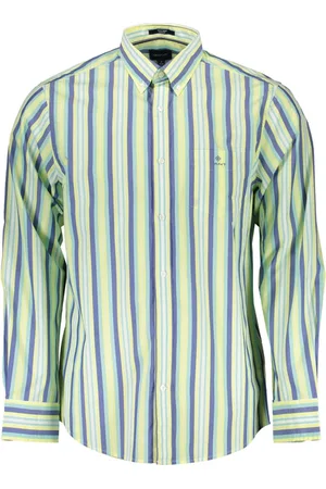 GANT Overhemden, Heren, Geel, S, Katoen, Gele Overhemd Lange Mouw Button Down