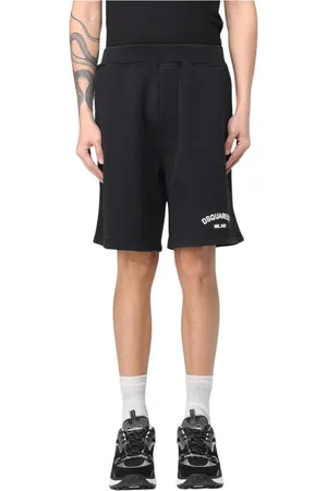 Dsquared2 Korte broeken, Heren, Zwart, XL, Sweatshorts met geborduurd logo