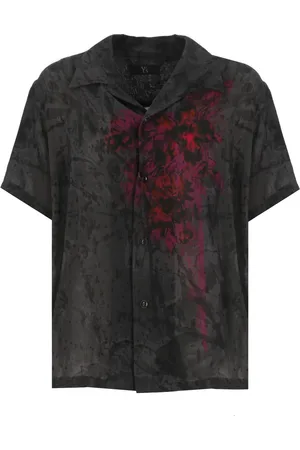 Y-3 Blouses & Shirts, Dames, Zwart, S, Zwart Kraag Shirt Korte Mouwen Knopen