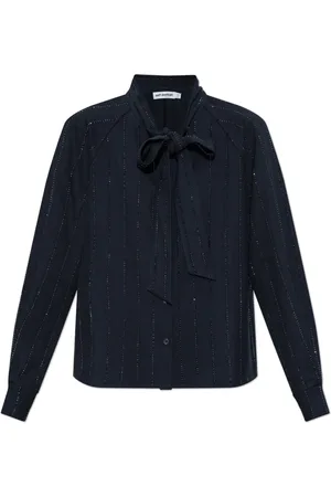 Self-Portrait Blouses & Shirts, Dames, Blauw, M, Pailletten, Shirt met glinsterende pailletten