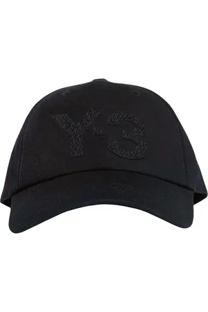 Y-3 Accessoires, unisex, Zwart, ONE Size, Katoen, Zwarte Katoenen Logo Cap met Metalen Gesp