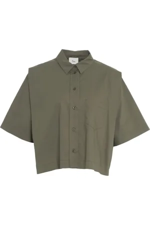 8PM Blouses & Shirts, Dames, Groen, S, Katoen, Groene Geknipte Shirt Mansour