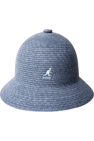 Kangol Accessoires, unisex, Blauw, M, Linnen, Blauwe Linnen Vissersstijl Vlecht Hoed