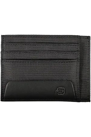 Piquadro Accessoires, Heren, Zwart, ONE Size, Leer, Elegante gerecyclede kaarthouder
