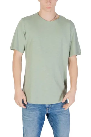 JACK & JONES Tops, Heren, Groen, S, Katoen, Groene Ronde Hals T-Shirt
