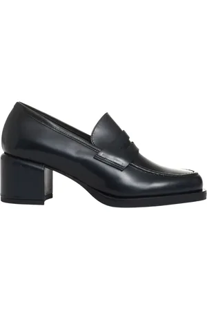 POESIE VENEZIANE Schoenen, Dames, Zwart, 36 1/2 EU, Leer, Blauwe Hoge Hak Mocassin Schoenen