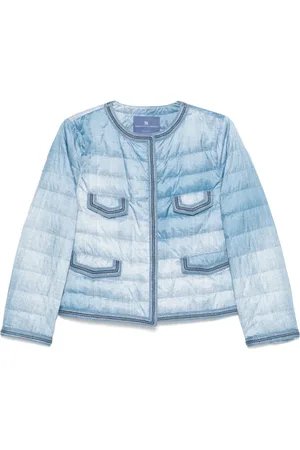 ERMANNO SCERVINO Jassen, Dames, Blauw, M, Leer, Gewatteerde Jas