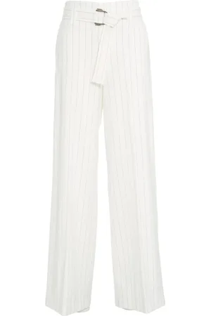 Liu Jo Broeken, Dames, Wit, S, Witte Palazzo Broek met Taille Riem
