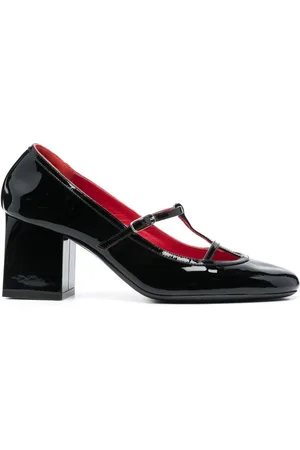 Khaite Schoenen, Dames, Zwart, 40 EU, Leer, Zwarte Lakleren T-Bar Pumps