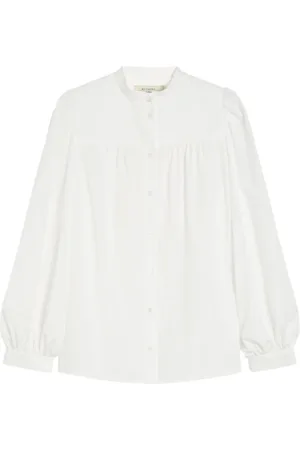 Max Mara Blouses & Shirts, Dames, Wit, XS, Katoen, Witte Weekendshirt met Koreaanse Kraag