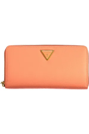 Guess Accessoires, Dames, Oranje, ONE Size, Oranje Polyethyleen Portemonnee met Rits