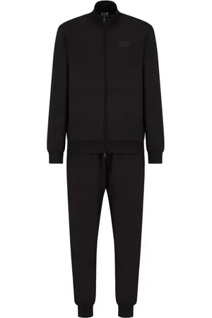 EA7 Sport, Heren, Zwart, 3Xl, Katoen, Sportief Zwart Trainingspak Set