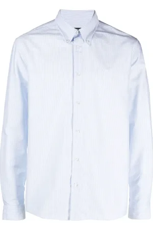 A.P.C. Overhemden, Heren, Blauw, XL, Katoen, Gestreept katoenen overhemd Greg