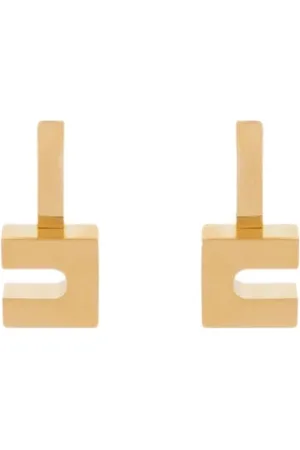 Elisabetta Franchi Accessoires, Dames, Geel, ONE Size, Boog Logo Oorbellen in Geel Goud
