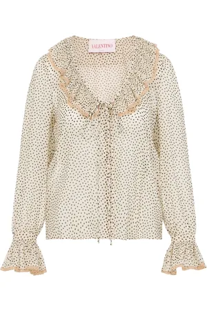 VALENTINO Blouses & Shirts, Dames, , S, Zijden Shirt Nude & Neutrals