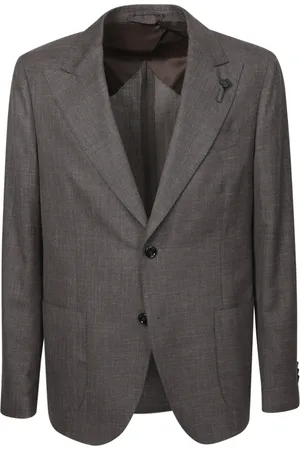 LARDINI Jassen, Heren, Bruin, M, Wol, Bruine Blazer Klassieke Pasvorm