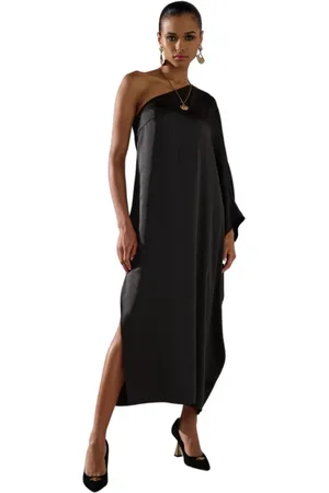 Karl Lagerfeld Kleedjes, Dames, Zwart, M, Polyester, Een-schouder Jurk