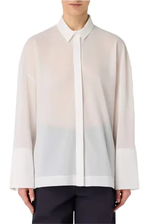 Max Mara Overhemden, Dames, Wit, M, Katoen, Witte Casual-Chic Sedan Shirt