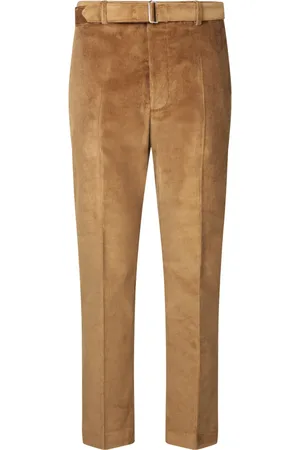 OFFICINE GENERALE Broeken, Heren, Bruin, L, Katoen, Bruine Broek Verhoog Garderobe Stijl