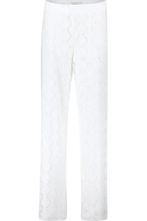 Betty & Co Broeken, Dames, Wit, S, Broek met kantpatroon