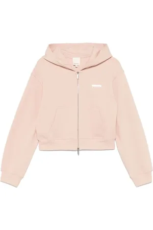 Emporio Armani Sweatshirts & Hoodies, Dames, Roze, L, Roze Sweater met Ritssluiting