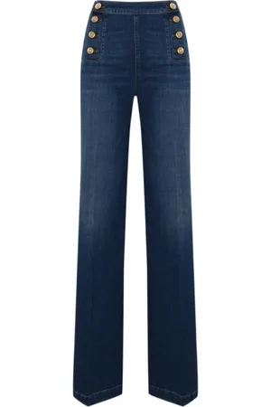 Twin-Set Jeans, Dames, Blauw, W25, Denim, Wijde denim jeans voor vrouwen