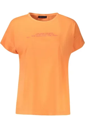 North Sails Tops, Dames, Oranje, S, Oranje Reliëf Logo T-shirt