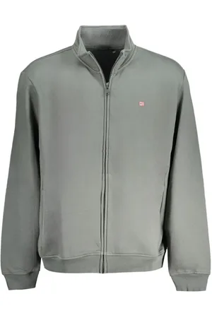 Napapijri Sweatshirts & Hoodies, Heren, Groen, M, Katoen, Groene Katoenen Sweatshirt met Borduurwerk