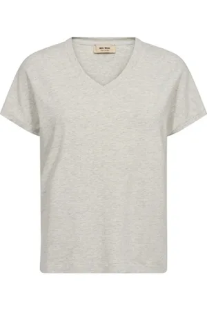 Mos Mosh Tops, Heren, , XL, Katoen, Melange Oversized V-hals T-shirt