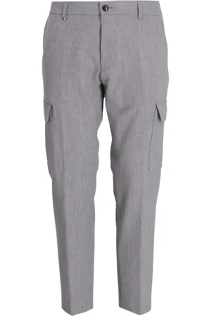 HUGO BOSS Broeken, Heren, Grijs, L, Wol, Cargo Broek in wolmix Grijs