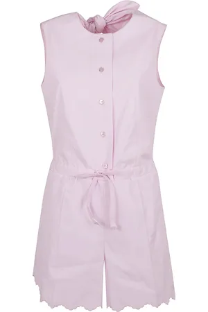 Patou Jumpsuits & Playsuits, Dames, Roze, S, Katoen, Stijlvolle Roze Paarse Jurk