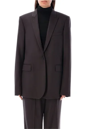 Stella McCartney Jassen, Dames, Bruin, S, Donkere Chocolade Single Breasted Blazer