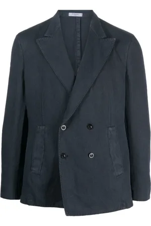 Boglioli Jassen, Heren, Zwart, M, Katoen, Zwarte Dubbel-Borst Katoenmix Blazer