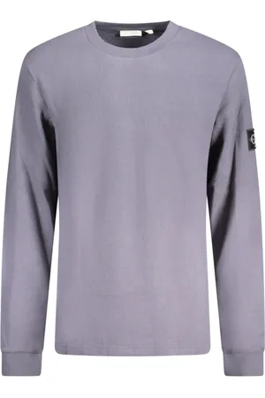 Calvin Klein Tops, Heren, Blauw, S, Katoen, Blauw Heren Shirt Lange Mouw