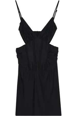 MISBHV Kleedjes, Dames, Zwart, S, Zwarte Korset Mini Jurk met Rits