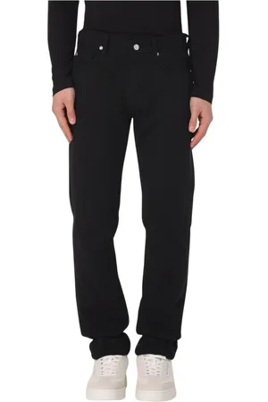 Emporio Armani Jeans, Heren, Zwart, W33, Katoen, Grijze Straight Leg Jeans Stijlvol Modern