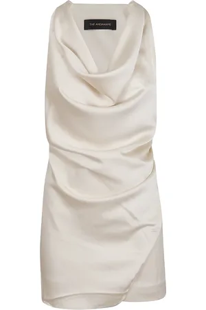 Andamane Kleedjes, Dames, Wit, S, Polyester, Witte Polyester Jurk met Capuchon