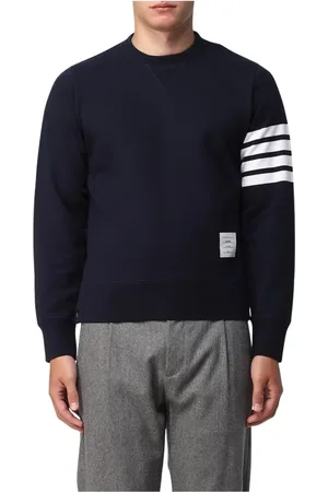 Thom Browne Sweatshirts & Hoodies, Heren, Blauw, M, Katoen, Navy Crewneck Sweatshirt voor Mannen