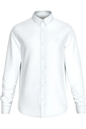 Calvin Klein Overhemden, Heren, Wit, XL, Stijlvolle Shirt voor Mannen en Vrouwen