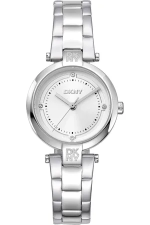 DKNY Accessoires, Dames, Grijs, ONE Size, Elegante Analog Quartz Horloge met Deployante Strap