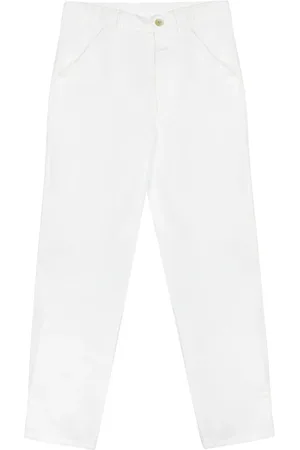 Comme des Garçons Broeken, Heren, Wit, M, Katoen, Witte Katoenen Klassieke Ritsbroek