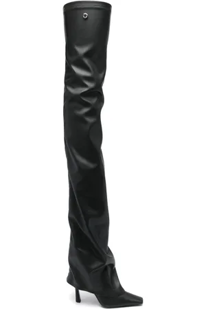 The Attico Schoenen, Dames, Zwart, 38 EU, Leer, Nero Enkellaarzen voor vrouwen