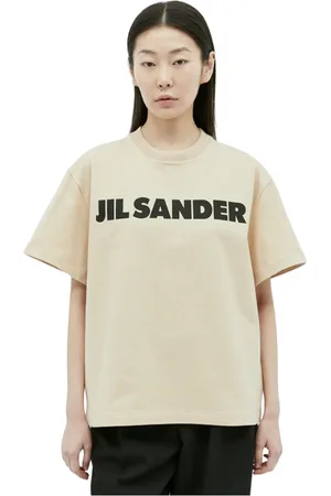 Jil Sander Tops, Dames, , S, Katoen, T-shirt met logo-print